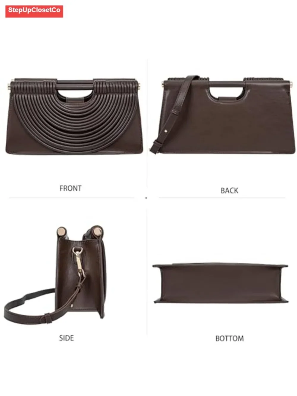 Designer Half Round Woven Evening Clutch Crossbody Satchel Bag